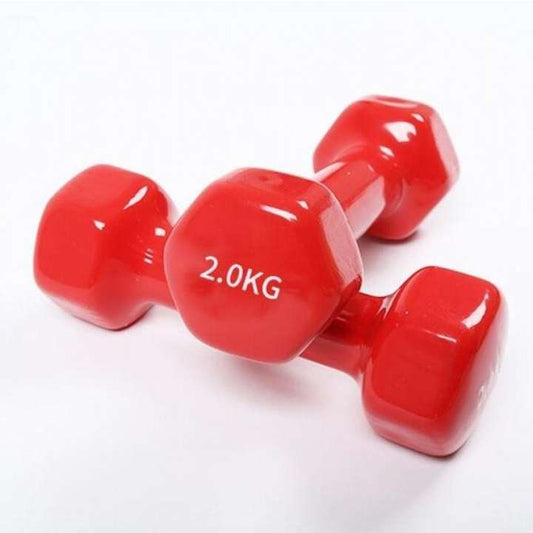 Vinyl Dumbbells Set for Yoga - Pair of Weights (2kg)