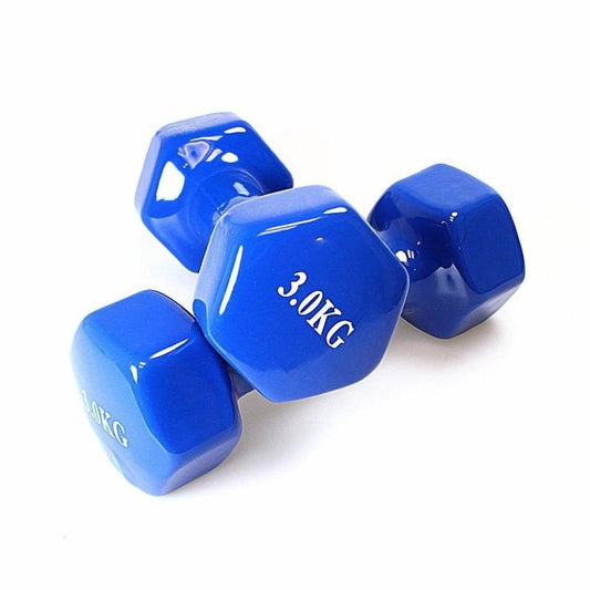 Vinyl Dumbbells Set for Yoga - Pair of Weights (3kg)