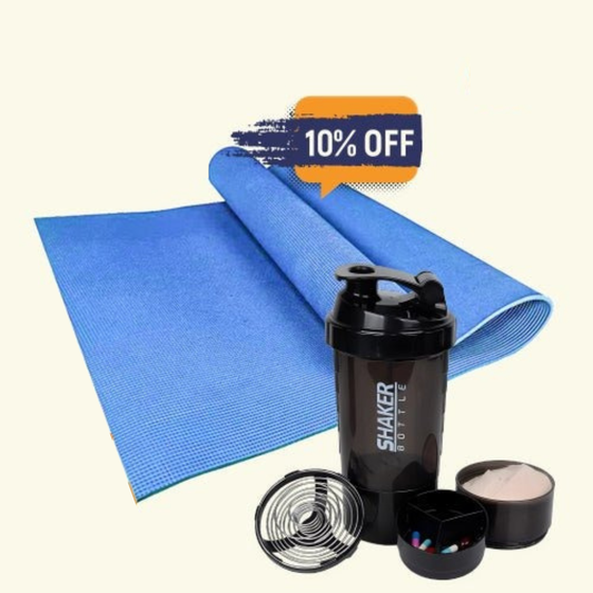 Premium Yoga Comfort Set Yoga Mat (8mm) + Protein Shaker Bottle
