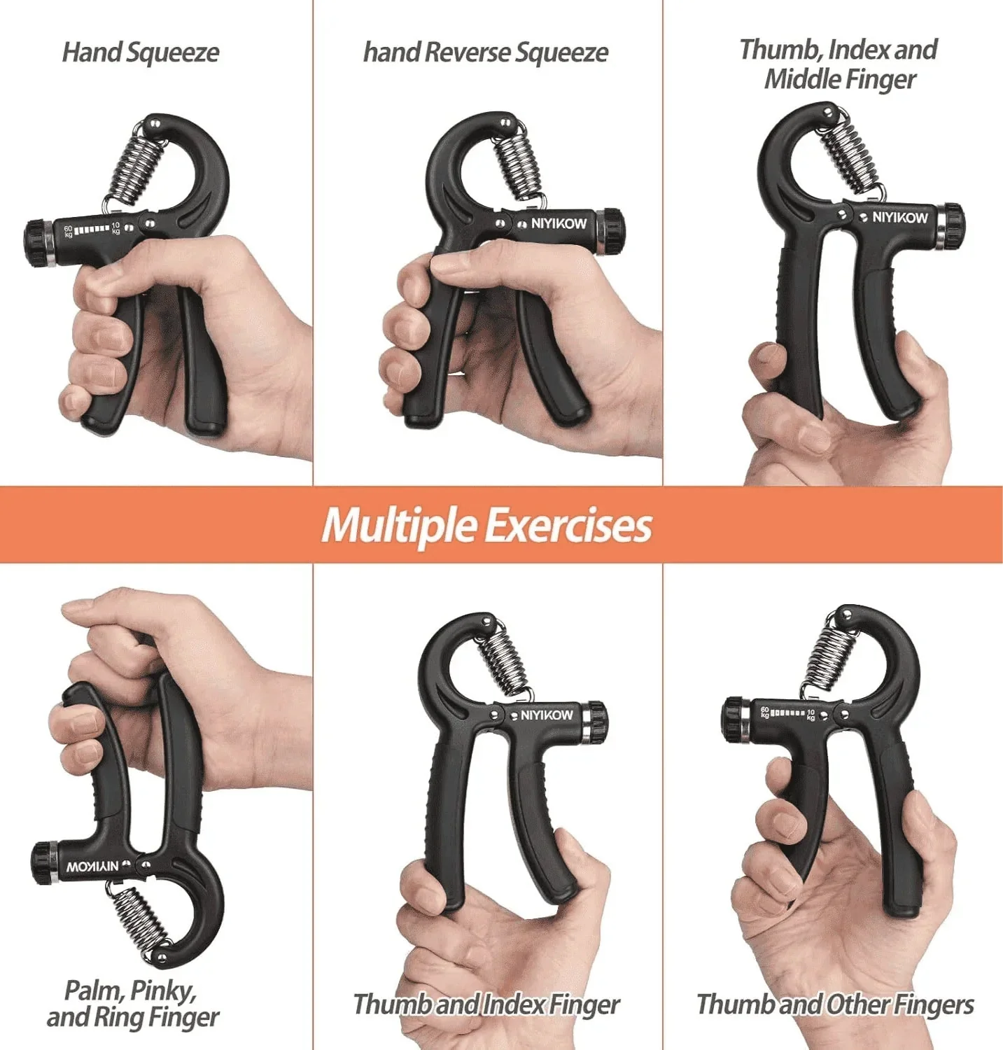 Hand Grip Strengthener with Adjustable Resistance 11-132 Lbs (10-60kg)