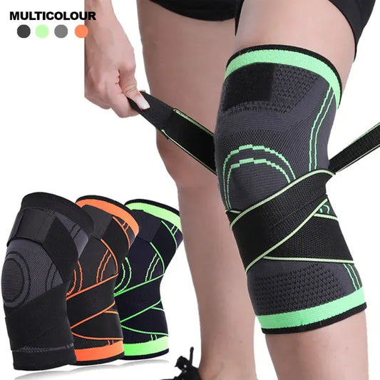 Knee Supporter Adjustable Pressurized Compression Brace Sleeve Nylon Elastic Pad Sports