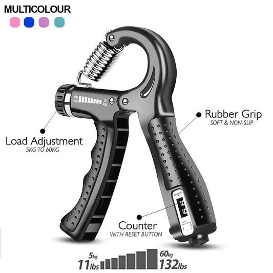 Adjustable Hand Gripper with Counter – Forearm & Finger Strength Trainer for Men & Women