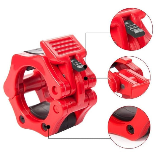 Standard Barbell Collar with Spinlock Clamp - Dumbbell Spring Clips for GYM Weightlifting Barbell Jaw Lock