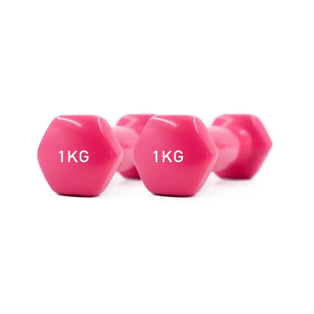 Vinyl Dumbbells Set for Yoga - Pair of Weights (1kg)
