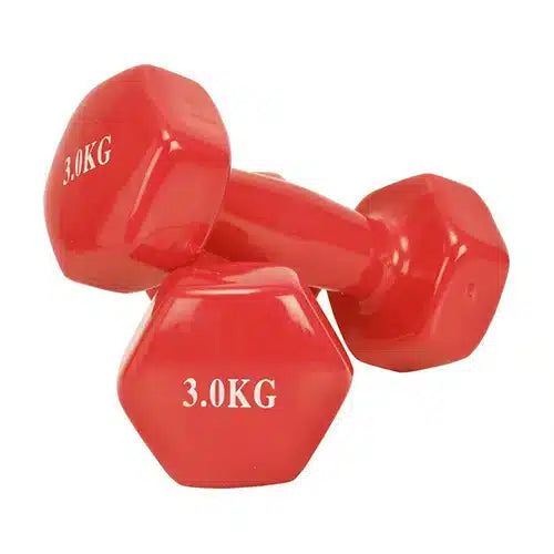 Vinyl Dumbbells Set for Yoga - Pair of Weights (3kg)