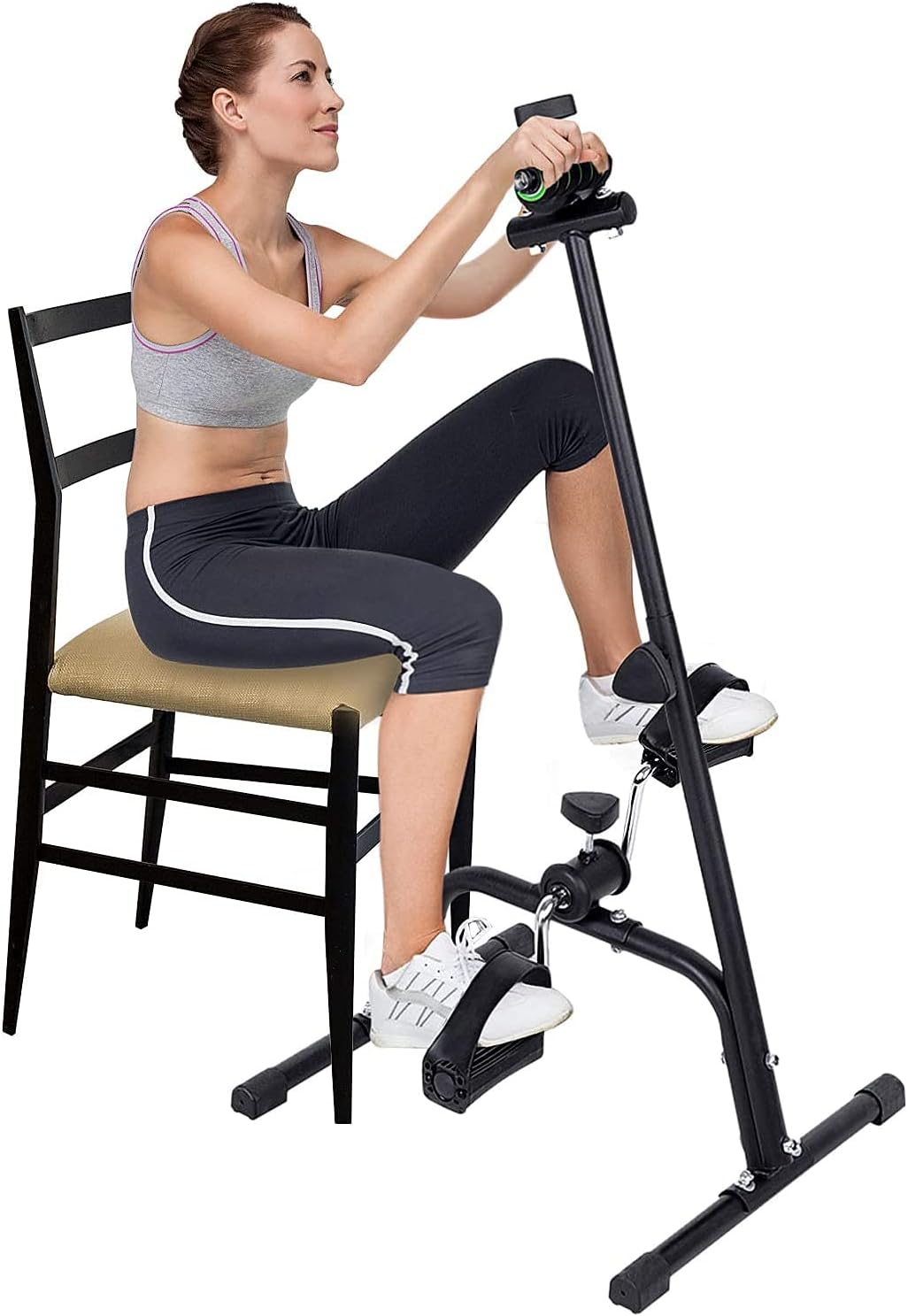 Compact Exercise Bike, Pedal Exerciser For Seniors Folding Pedal Exerciser Hand Arm Leg And Knee Peddler Fitness Equipment
