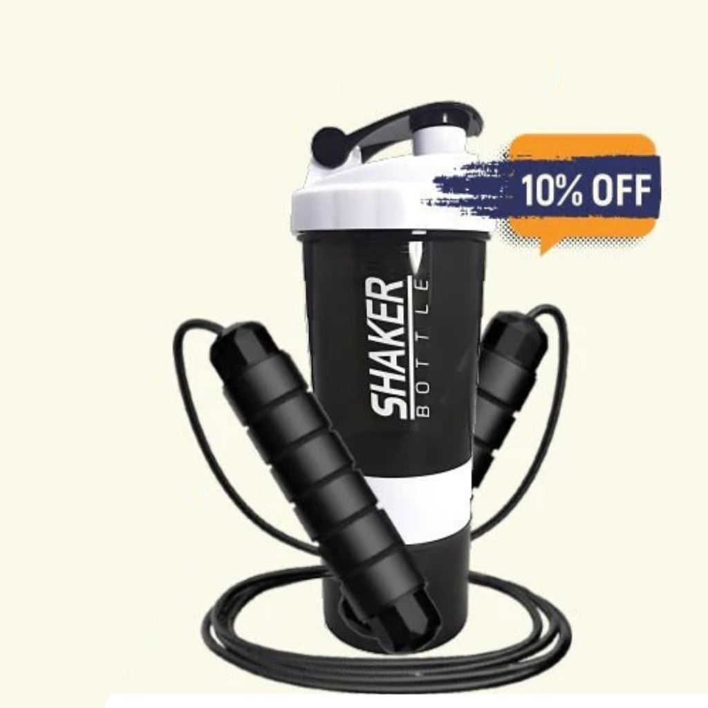Hydration & Energy Bundle Protein Shaker Bottle + Jump Rope