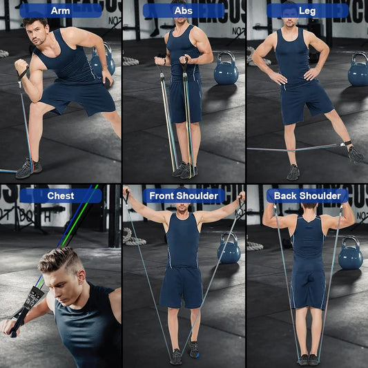 Resistance Bands, 11 Piece Bands Set with Handles for Men and Women Fitness
