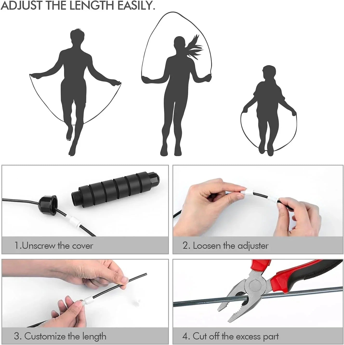 Jumping Rope for Women, Men, and Kids, Adjustable Rope