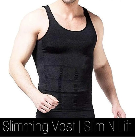 Slim n Lift Body Shaper Vest For Mans /Black And /White