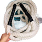 Heavy Battle Rope 1.5" Dia White Cotton Hard Rope in 10ft, 20ft, 30ft