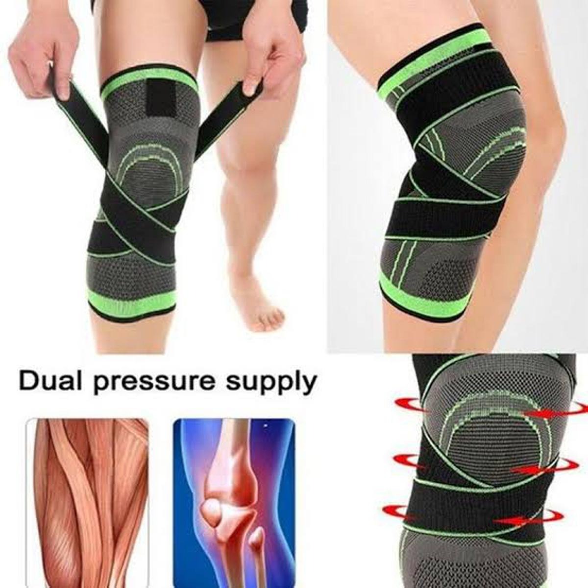 Knee Supporter Adjustable Pressurized Compression Brace Sleeve Nylon Elastic Pad Sports