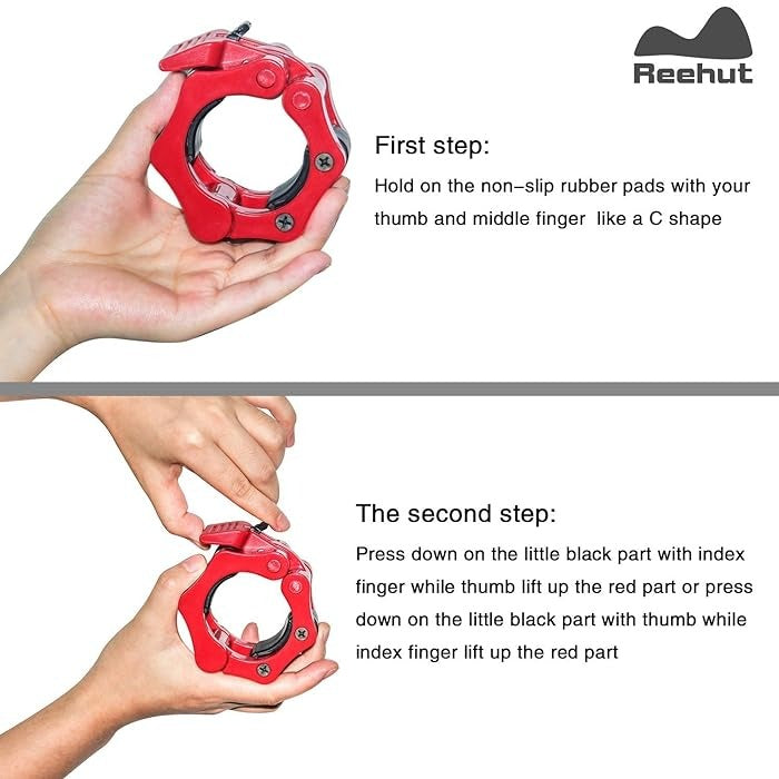 Standard Barbell Collar with Spinlock Clamp - Dumbbell Spring Clips for GYM Weightlifting Barbell Jaw Lock