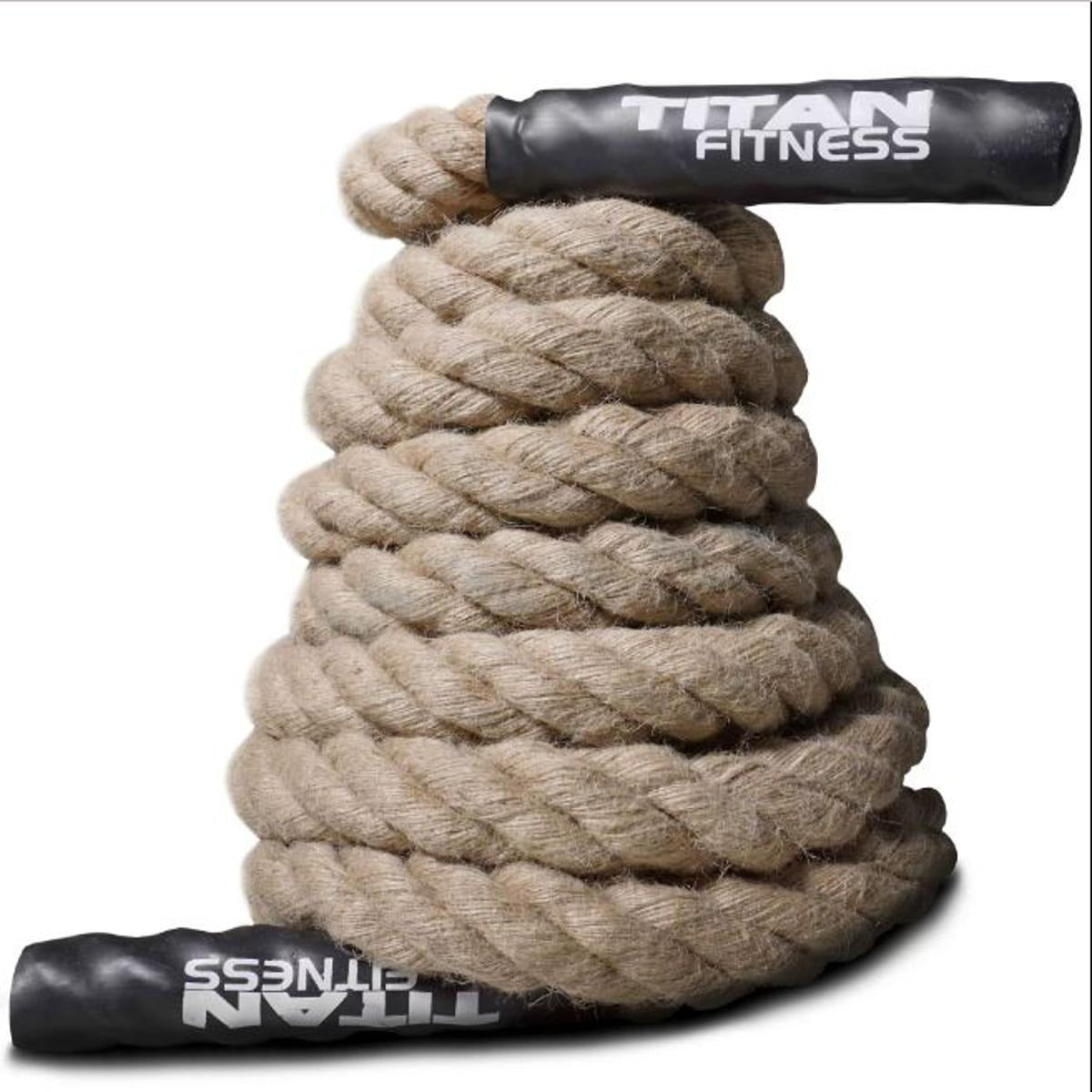 Heavy Battle Rope 1.5" Dia White Cotton Hard Rope in 10ft, 20ft, 30ft