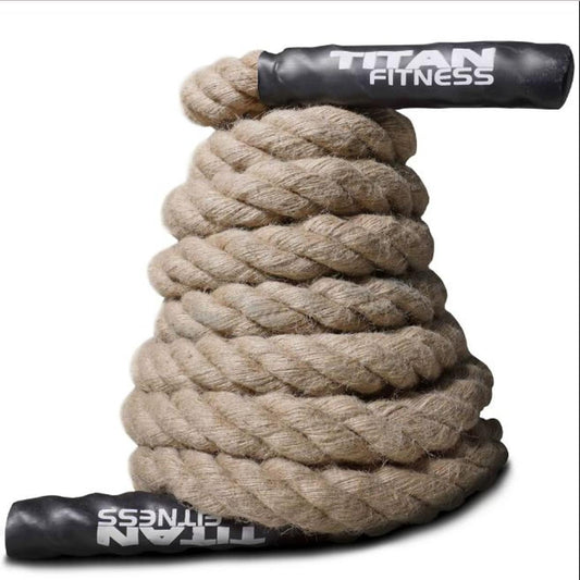 Heavy Battle Rope 1.5" Dia White Cotton Hard Rope in 10ft, 20ft, 30ft