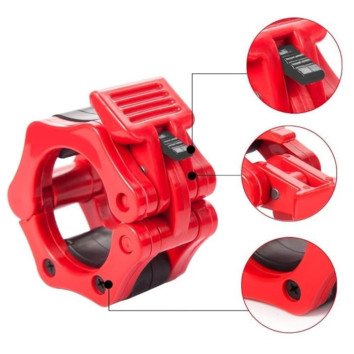 Standard Barbell Collar with Spinlock Clamp - Dumbbell Spring Clips for GYM Weightlifting Barbell Jaw Lock