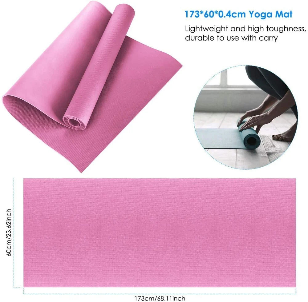 Yoga Mat 4mm Thick Gym Mat for Fitness and Stretching